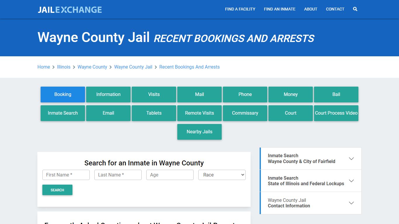 Wayne County Jail IL Recent Arrests and Bookings - Jail Exchange